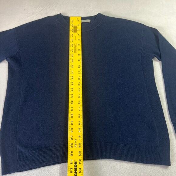 VINCE Sweater Womens M Blue Cashmere Linen Blend Crew Pullover Lightweight - Picture 4 of 12